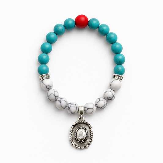Just A Hint Of The West Stretch Crackle Stone Bracelet