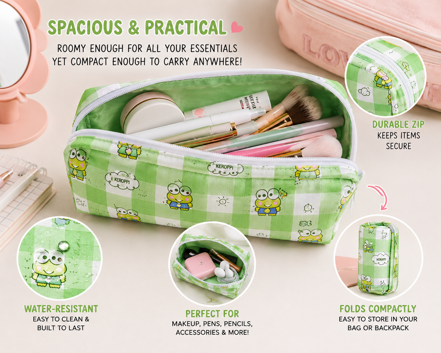 Cute Frog Cosmetic Pouch & Pencil Case