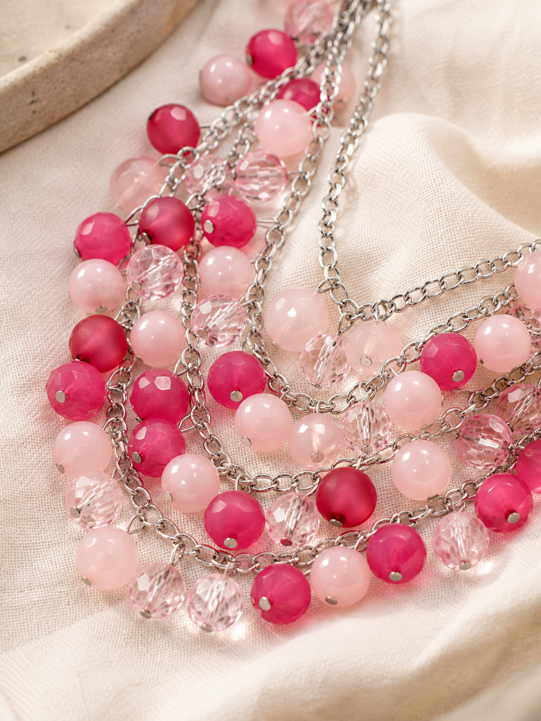 Blush & Berry Layered Statement Necklace