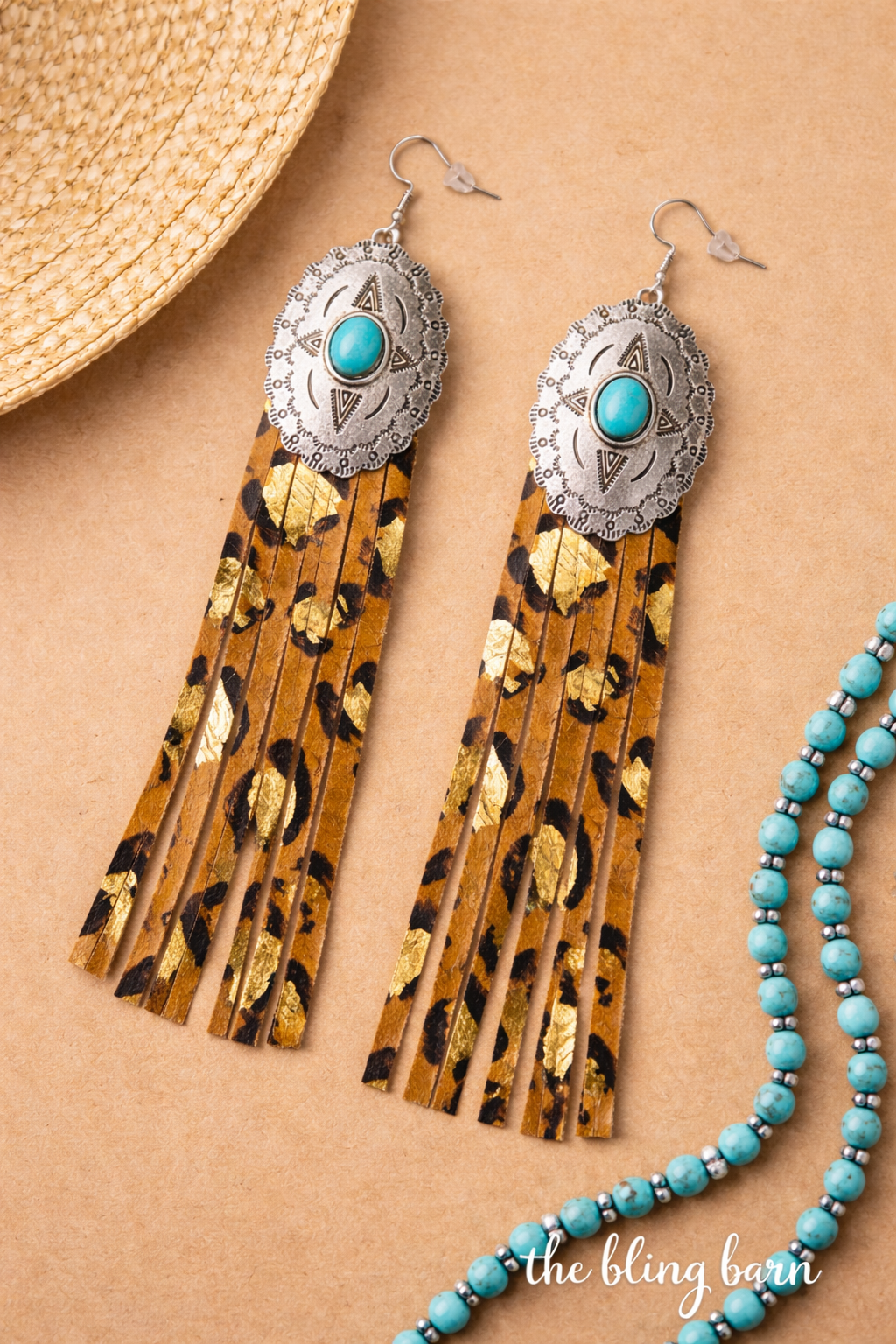 Golden Grit Concho Fringe Earrings
