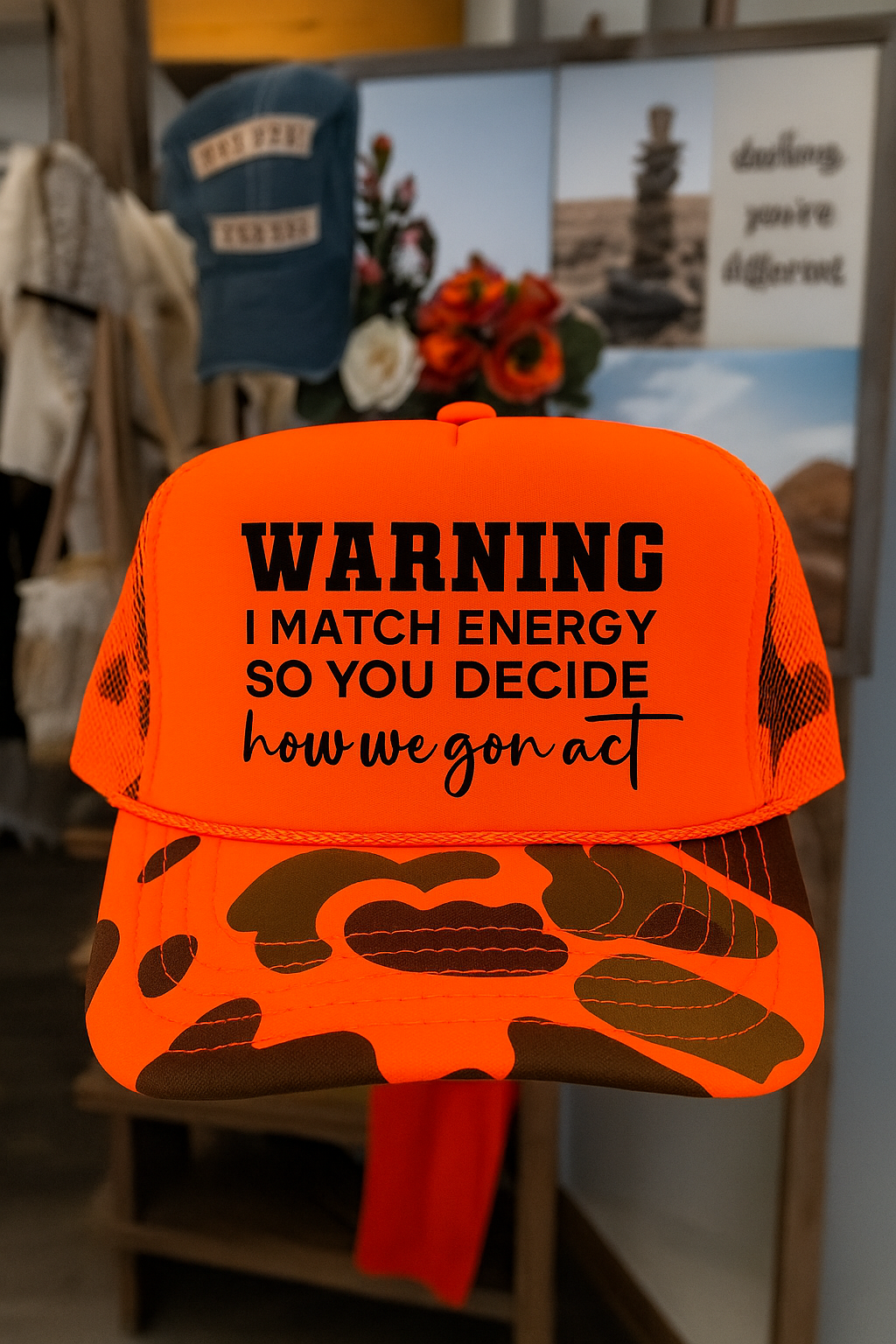 Warning: I Match Energy Trucker Hat