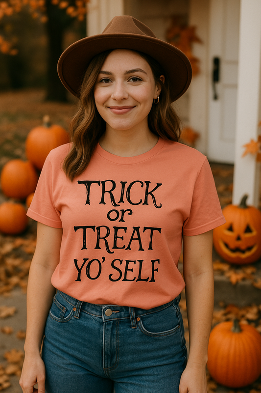Trick Or Treat Yo' Self Graphic Print Shirt