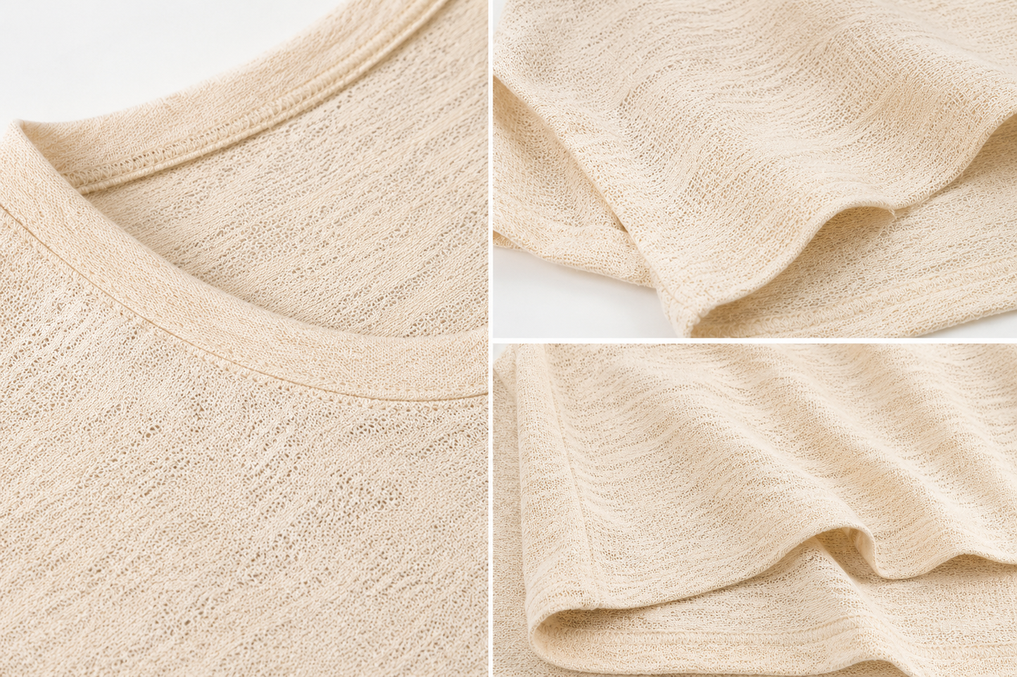 Easy Days Sand Beige Oversized Knit Tee