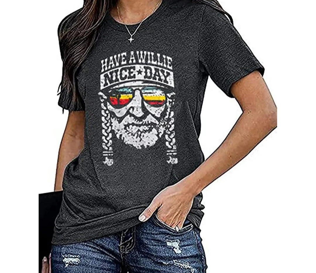 Have A Willie Nice Day Graphic Print Tee Shirt