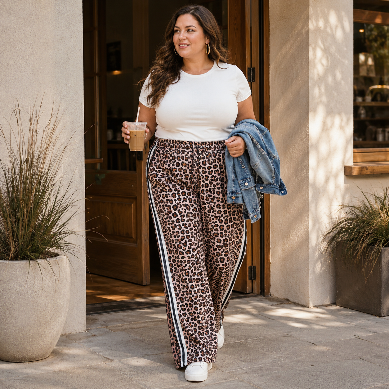 Wild at Ease Leopard Stripe Wide Leg Pants