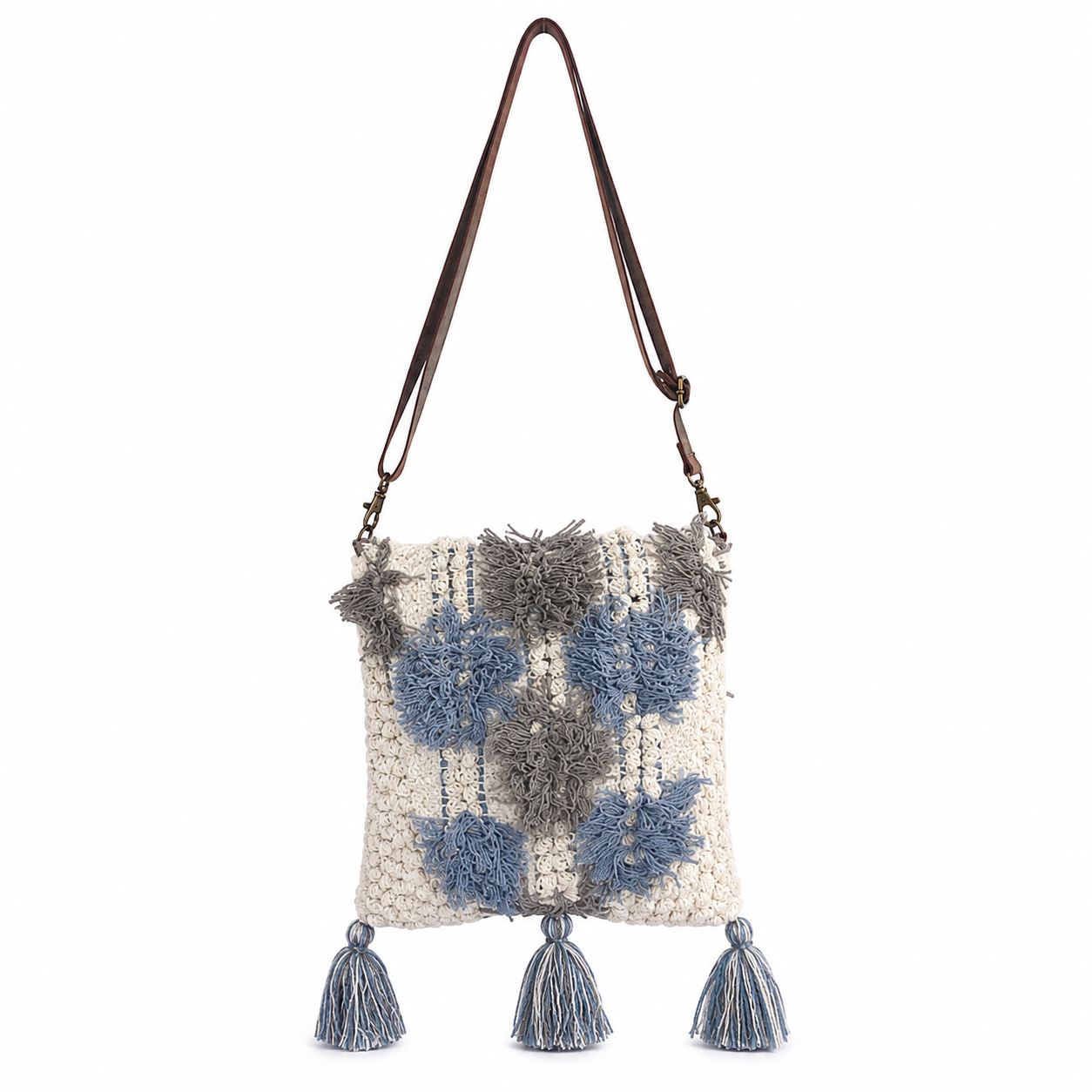 Harbor Bloom Crochet Crossbody Bag | Coastal Cottage Boho Shoulder Purse
