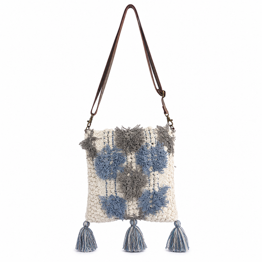 Harbor Bloom Crochet Crossbody Bag | Coastal Cottage Boho Shoulder Purse