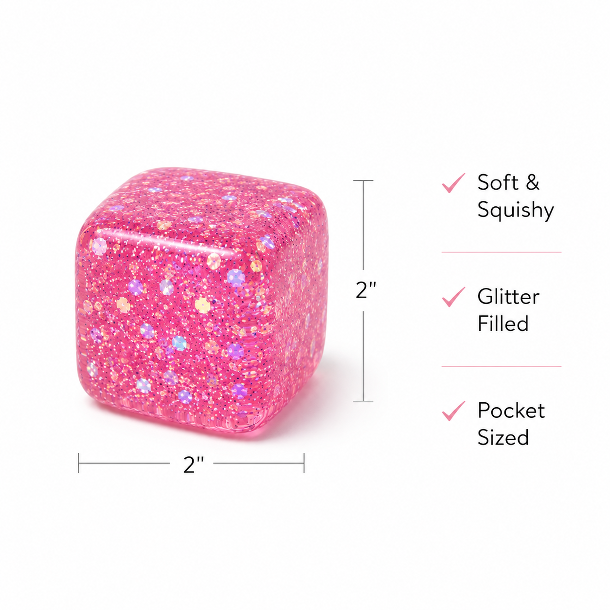 Soft Glitter Squishy Cube – Jelly Fidget Toy