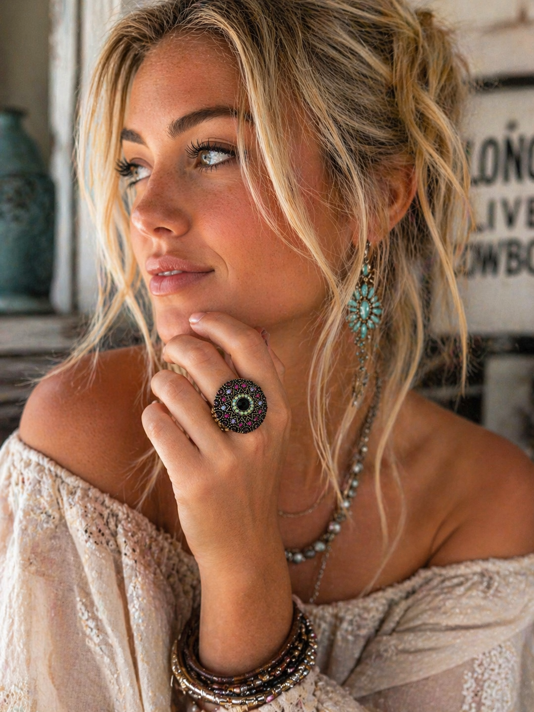Midnight Rodeo Starburst Statement Ring
