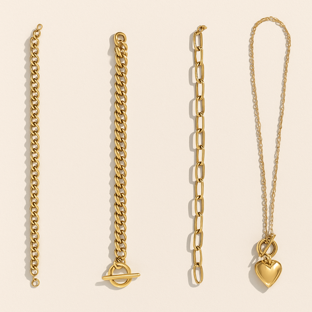 When We Fall In Love 4 Piece Chain Fashion Necklace Set