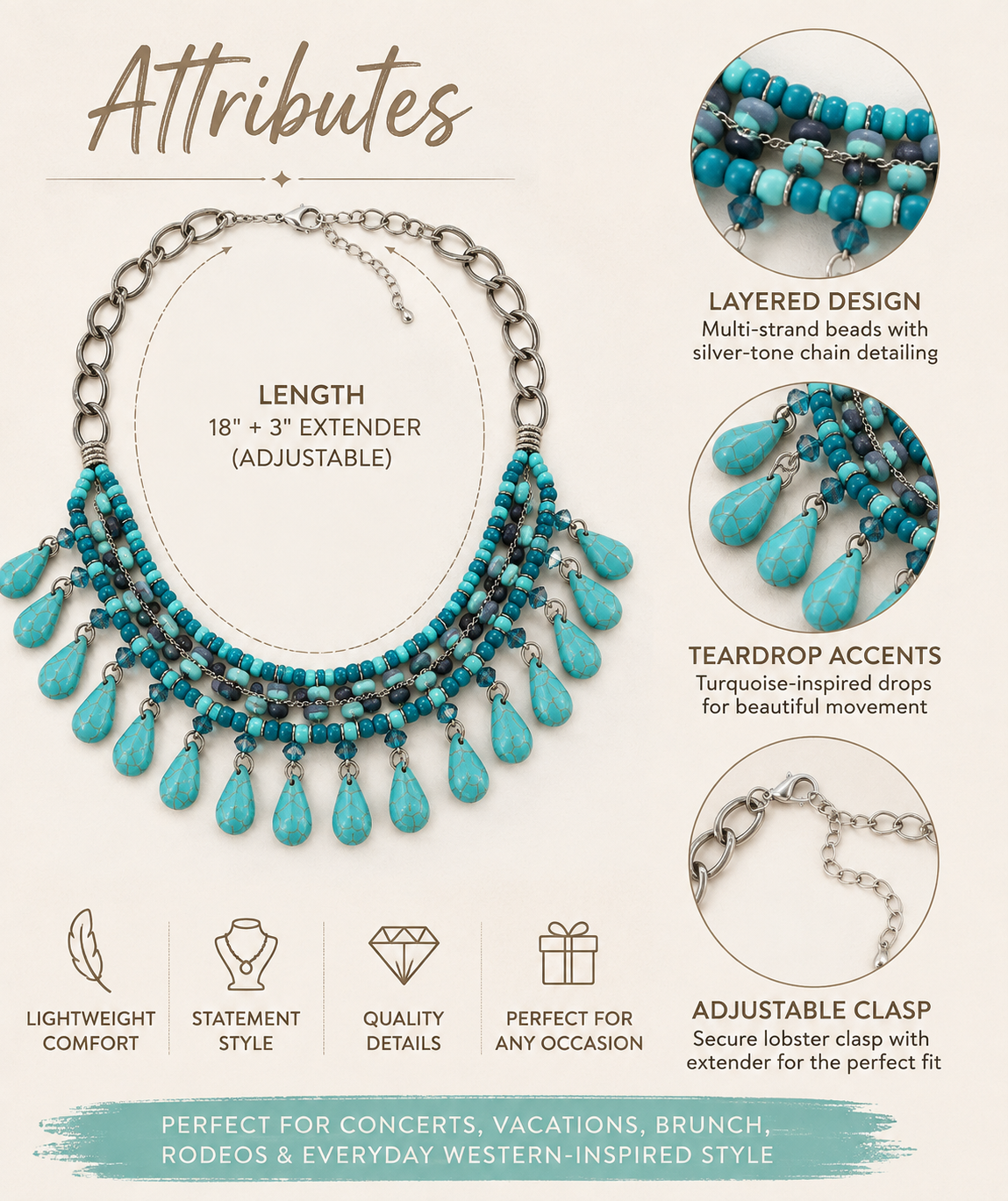 Laguna Turquoise Cascade Necklace