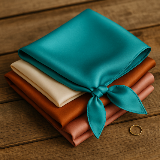 Ranch Riviera Scarf – Turquoise Satin Western Square