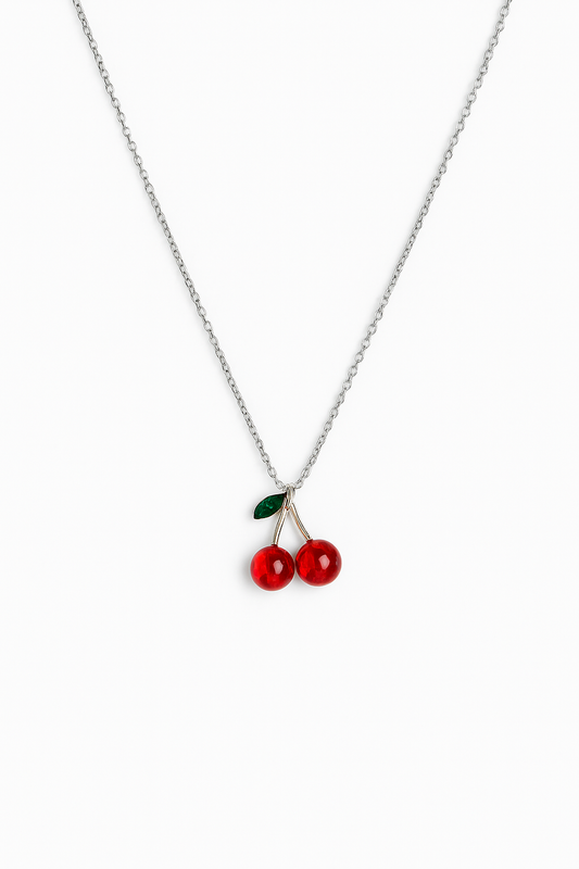Topped Off With A Cherry Dainty Pendant Necklace