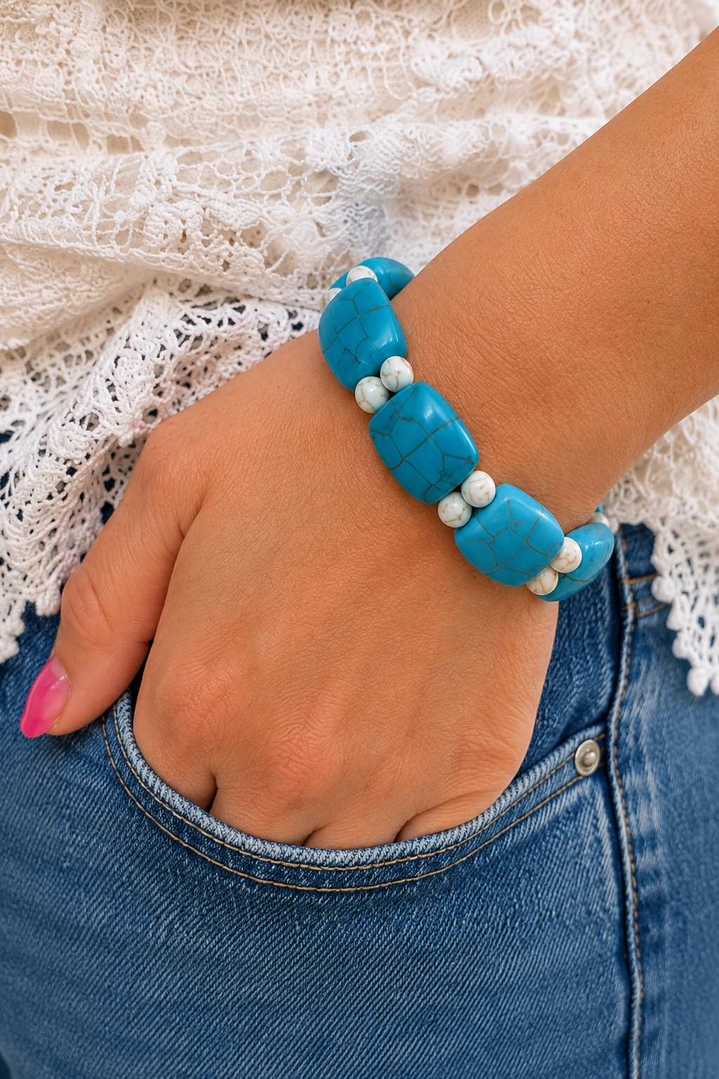 Turquoise Trails Stretch Bracelet