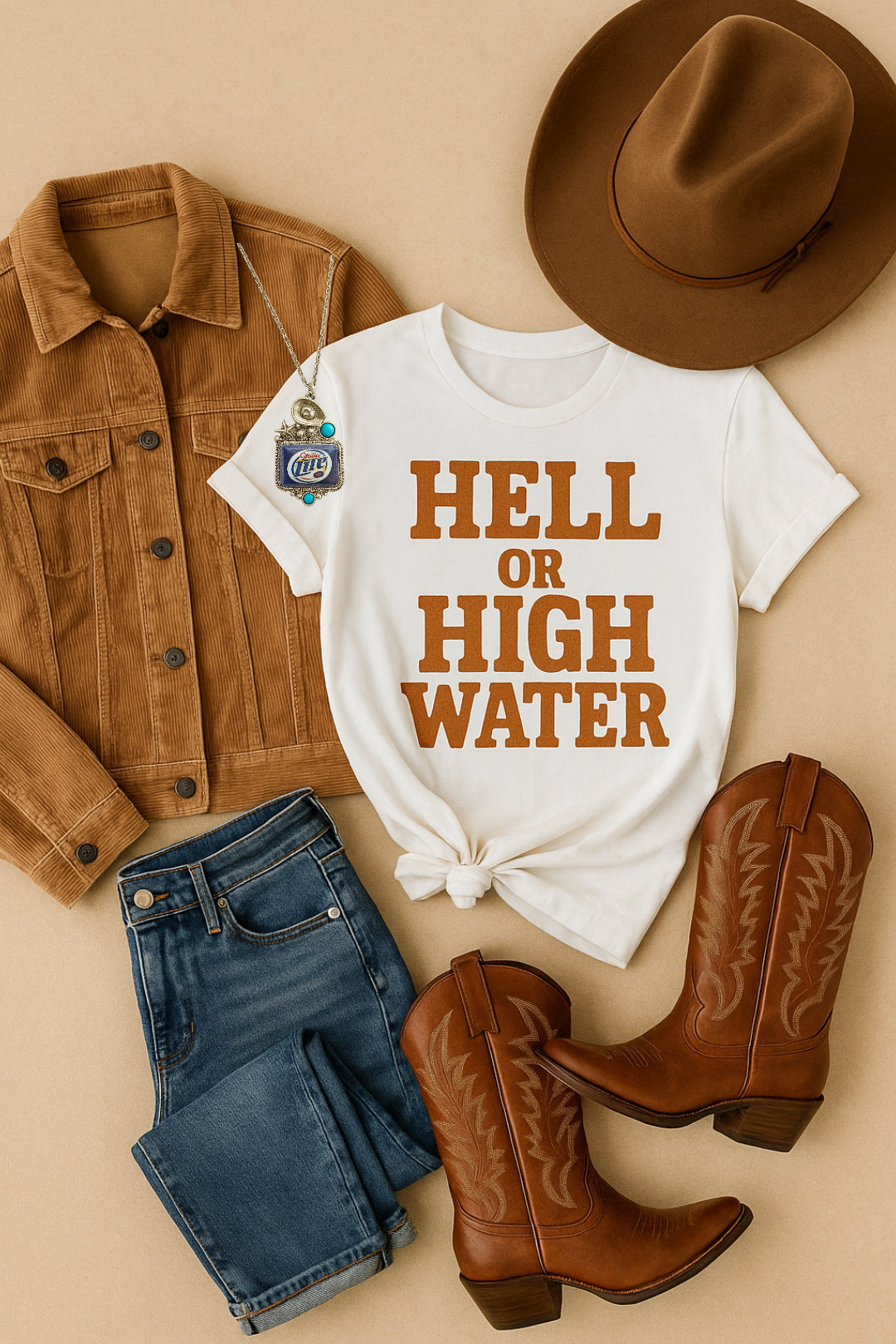 Cowgirl Happy Hour – Western Pendant Necklace