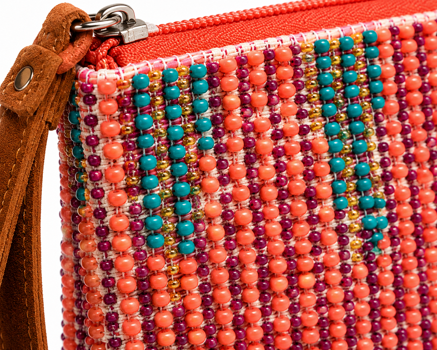 Coral Coast Beaded Wristlet | Coastal Cowgirl Boho Wristlet