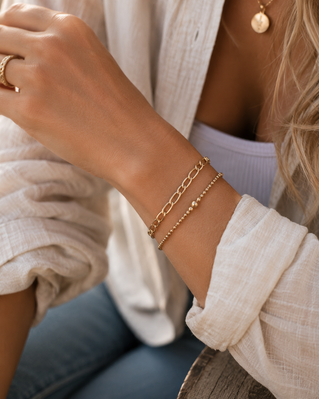 Everyday Figaro Chain Bracelet