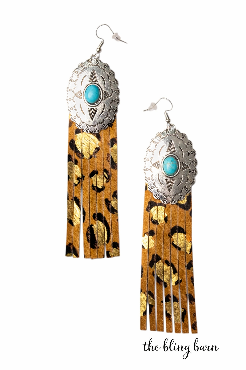 Golden Grit Concho Fringe Earrings