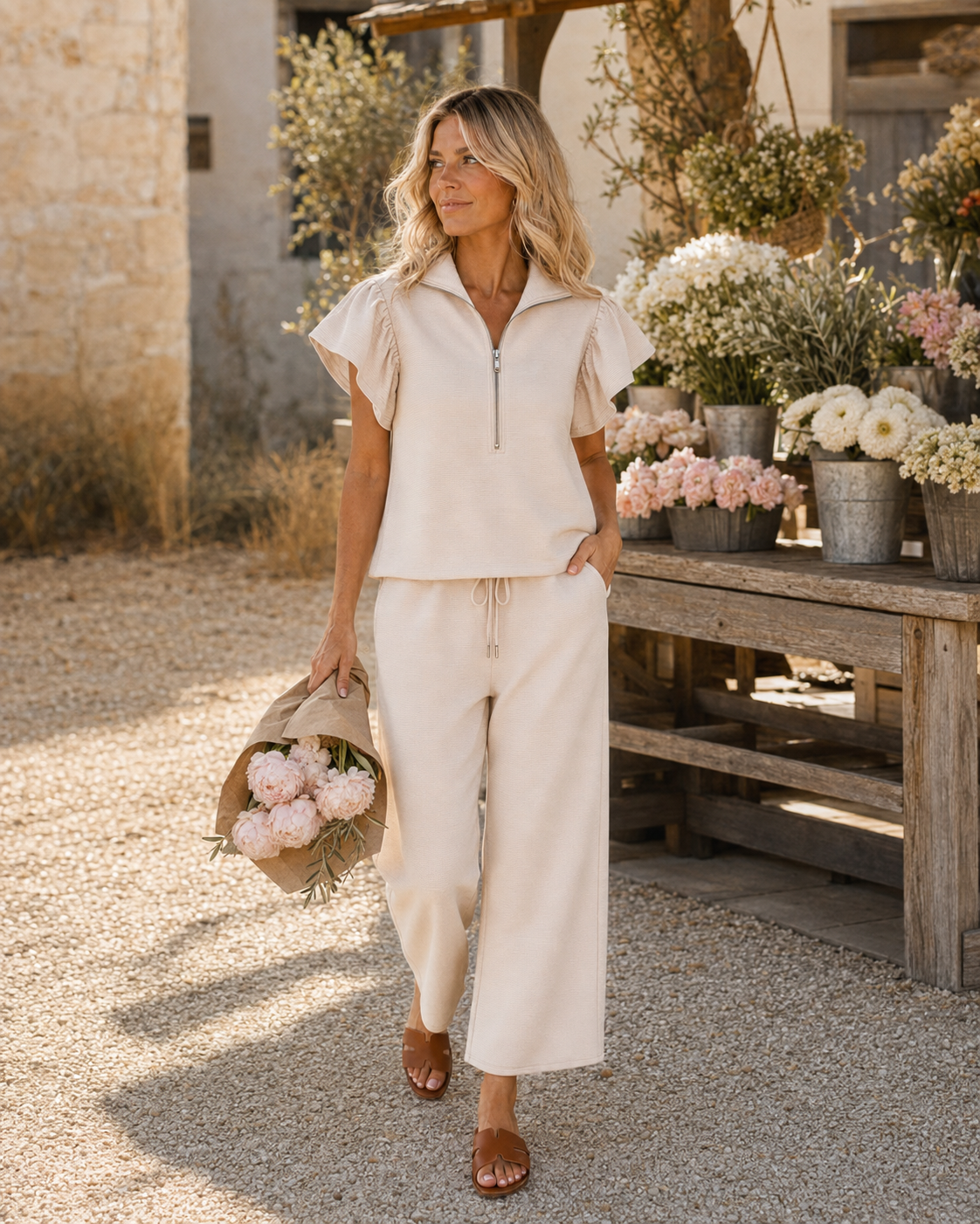 The Maren Textured Ruffle Set