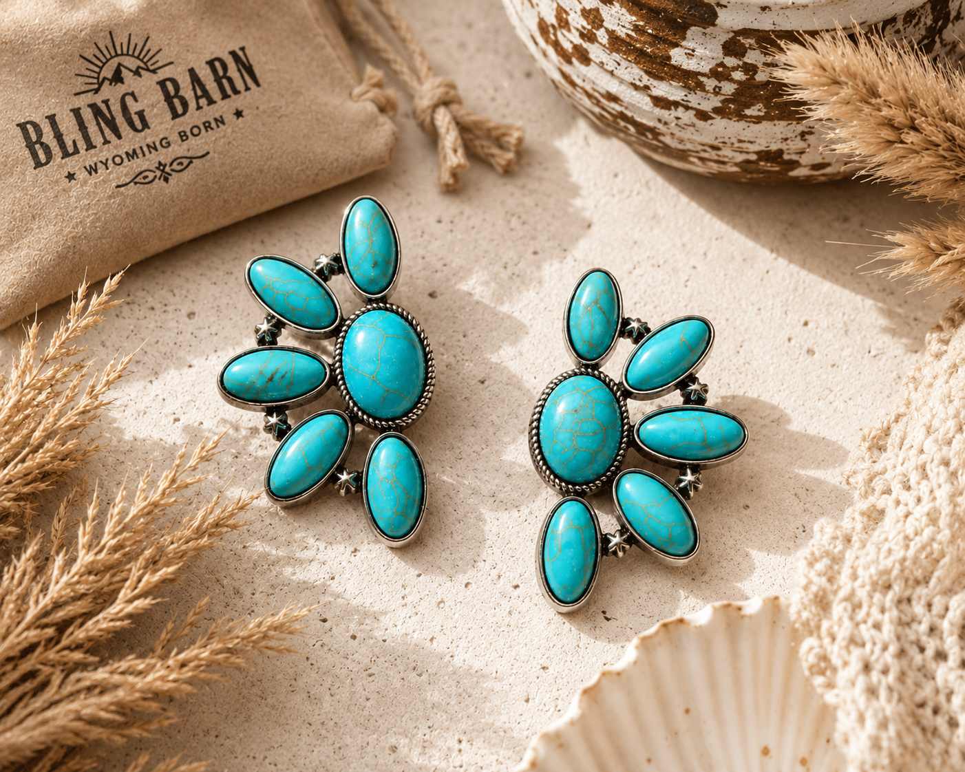 Arkansas Derby Inspired Turquoise Statement Earrings