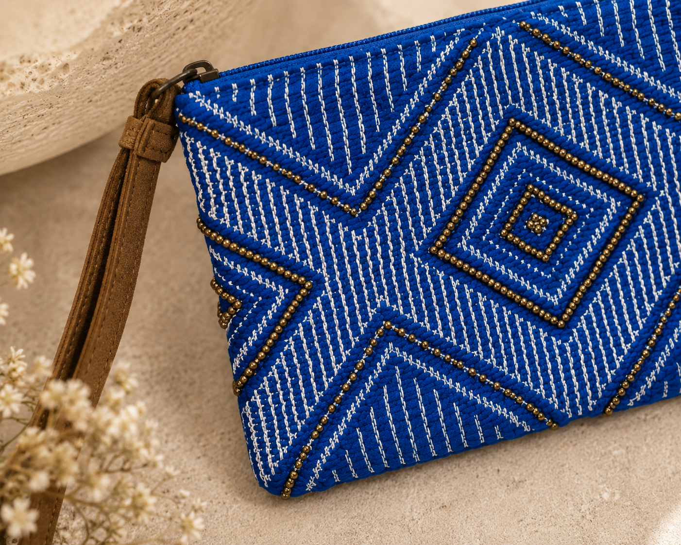Santorini Beaded Wristlet