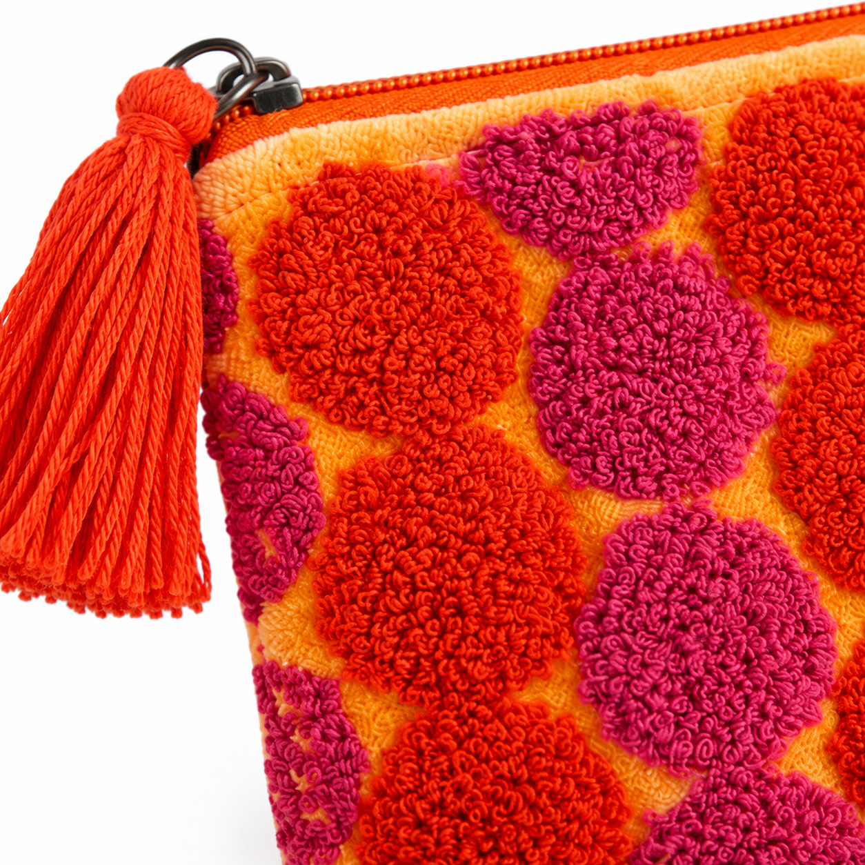 Retro Pop Velvet Coin Pouch – Colorful Tufted Boho Zip Clutch