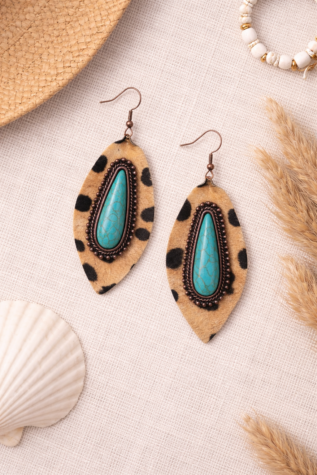 Wild Whisper Turquoise Teardrop Earrings