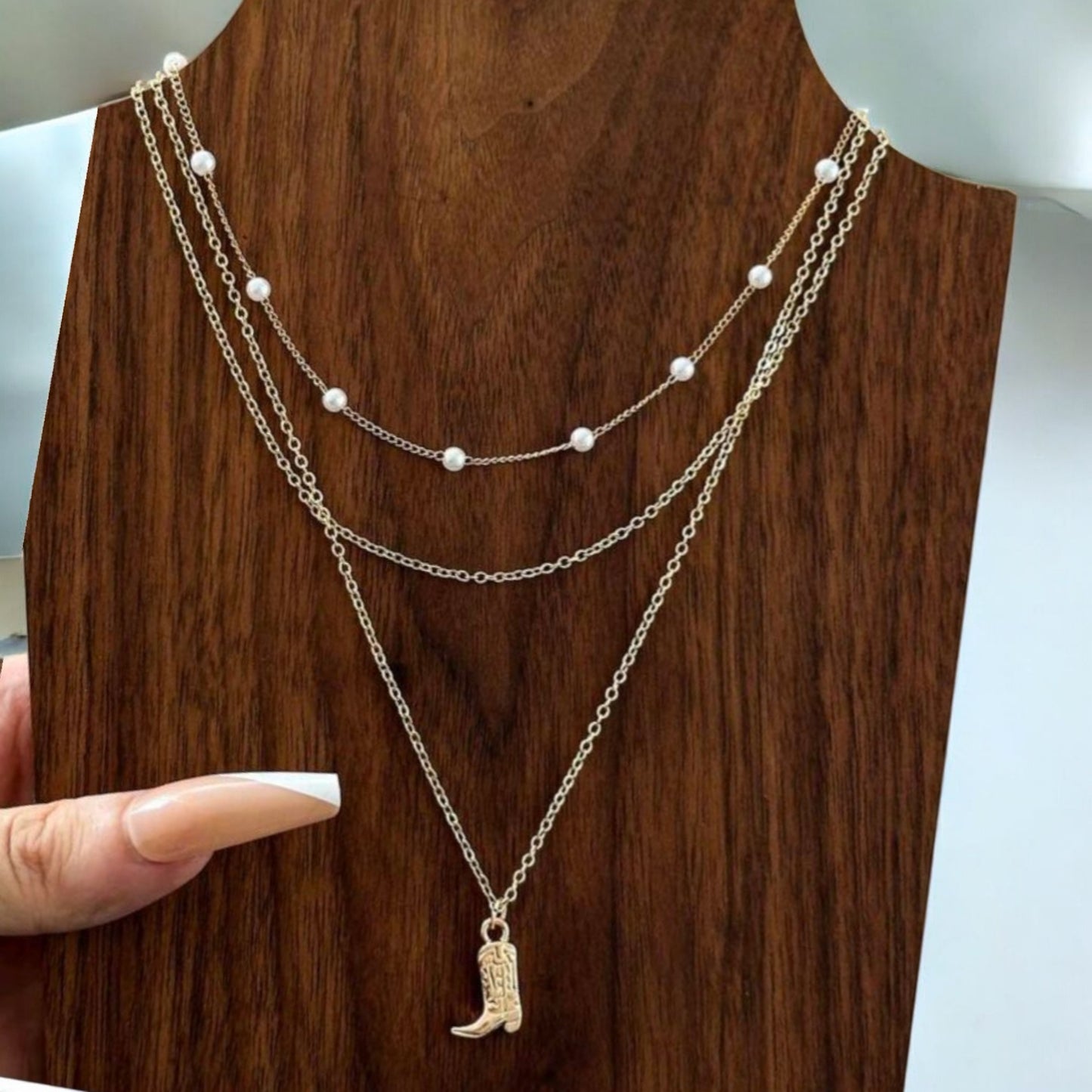 Boot Scootin 3 Layer Western Vibe Rodeo Necklace