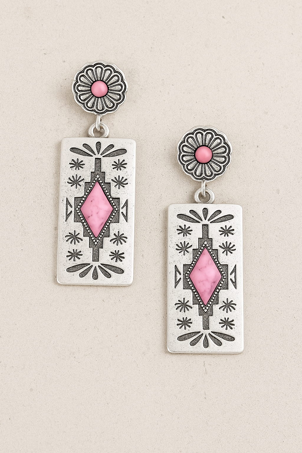 Western Sky Drops – Turquoise Engraved Western Earrings