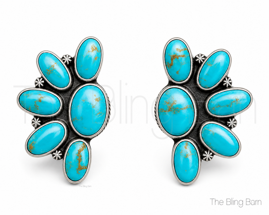 Arkansas Derby Inspired Turquoise Statement Earrings