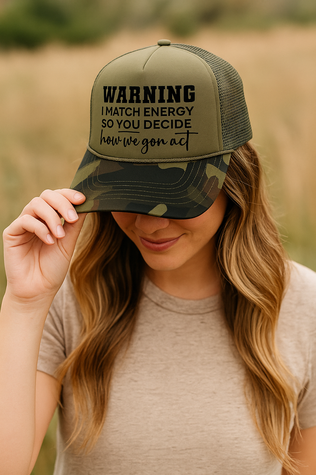 Warning: I Match Energy Trucker Hat