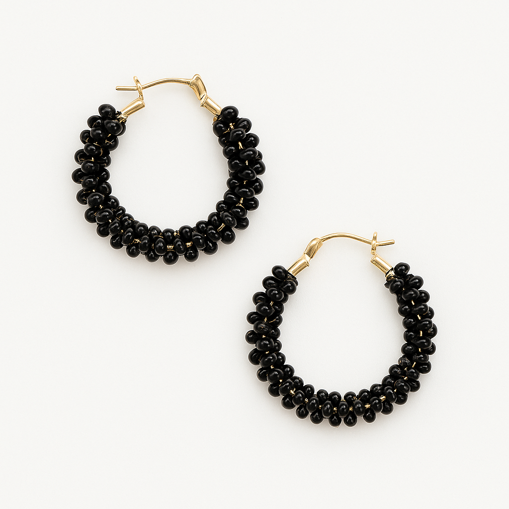 Bright And Light Seed Bead Hoop Earrings