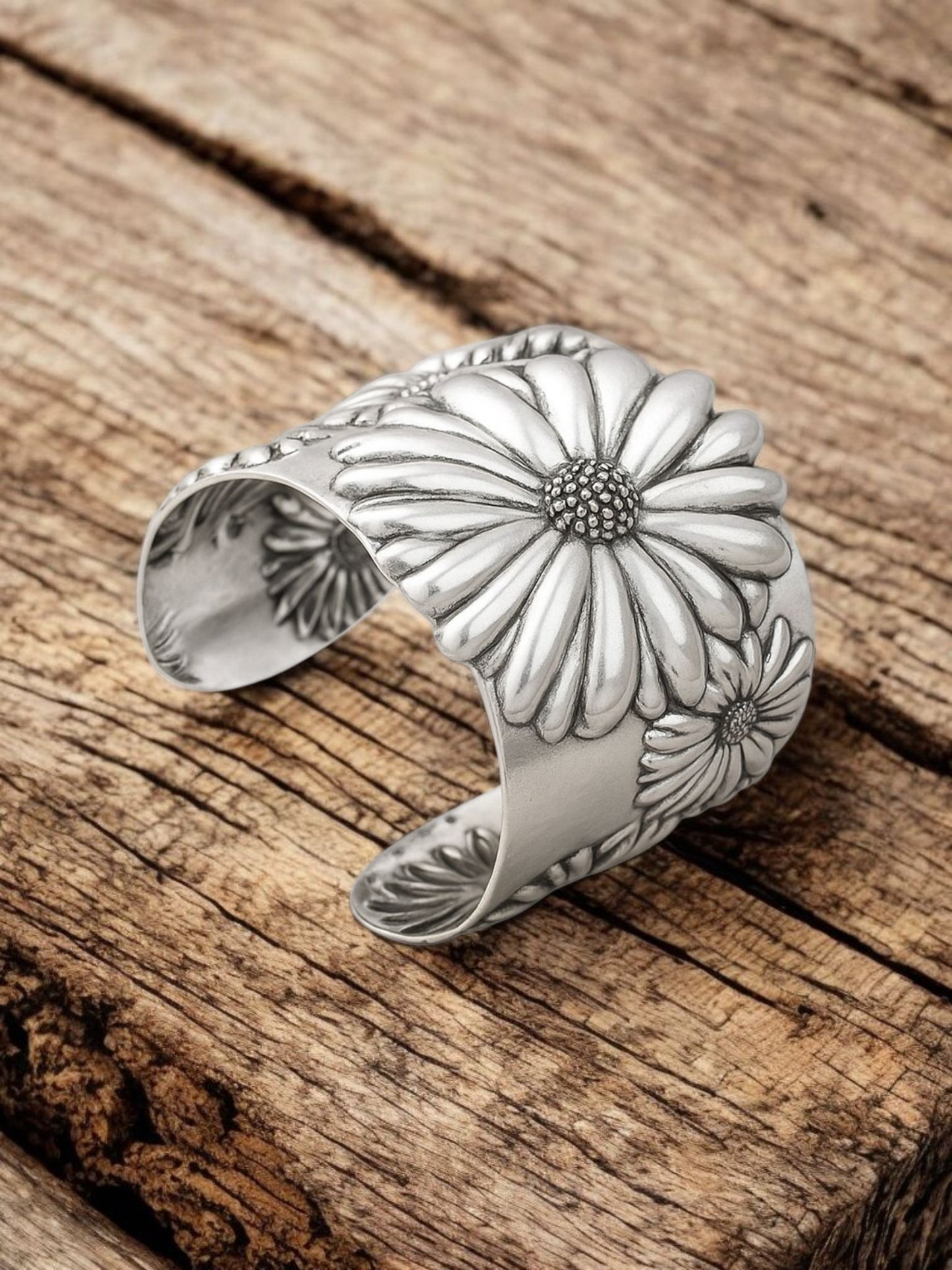 The Danielle Metal Open Back Flower Cuff