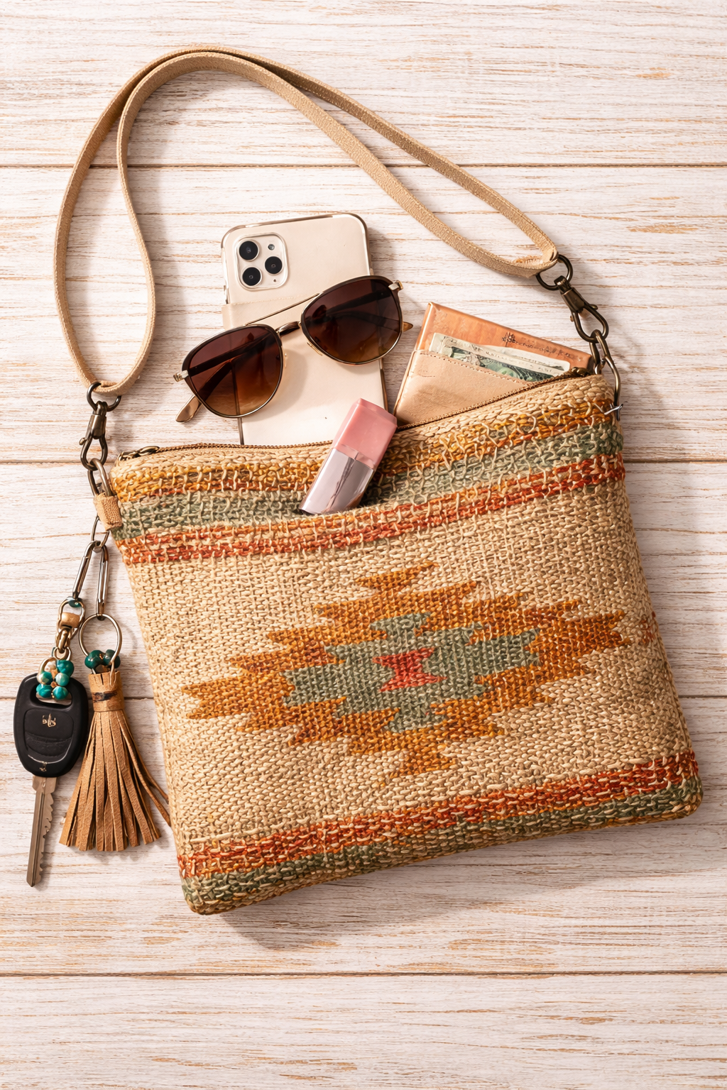 Desert Trail Aztec Crossbody Bag – Western Boho Everyday Purse