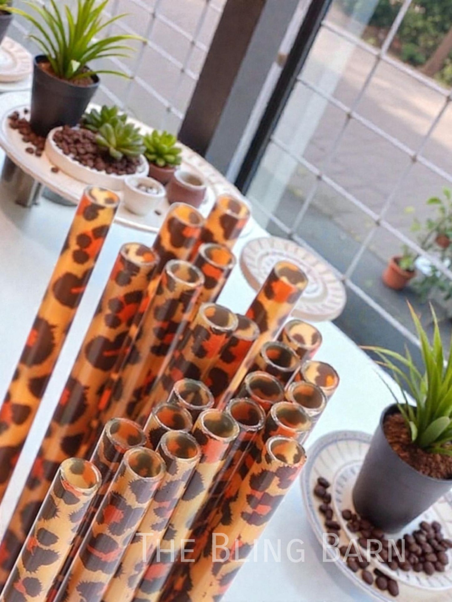 Sip Pretty Leopard Set of 2 Reusable Straws