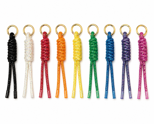 Mermaid Motel Glitter Rope Keychain – Colorful Coastal Glam Wristlet Keychain for Keys, Bags & Accessories