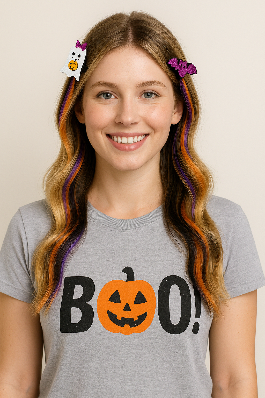 Spook Strands Halloween Clip-In Hair Extensions – Ghost, Bat, Cat & Pumpkin
