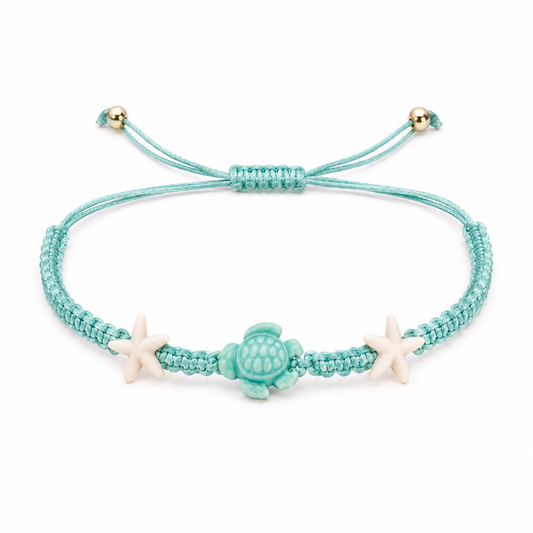 Coastal Cutie Turtle Anklet Collection – Adjustable Beach Turtle & Starfish Summer Anklets for Women & Teens