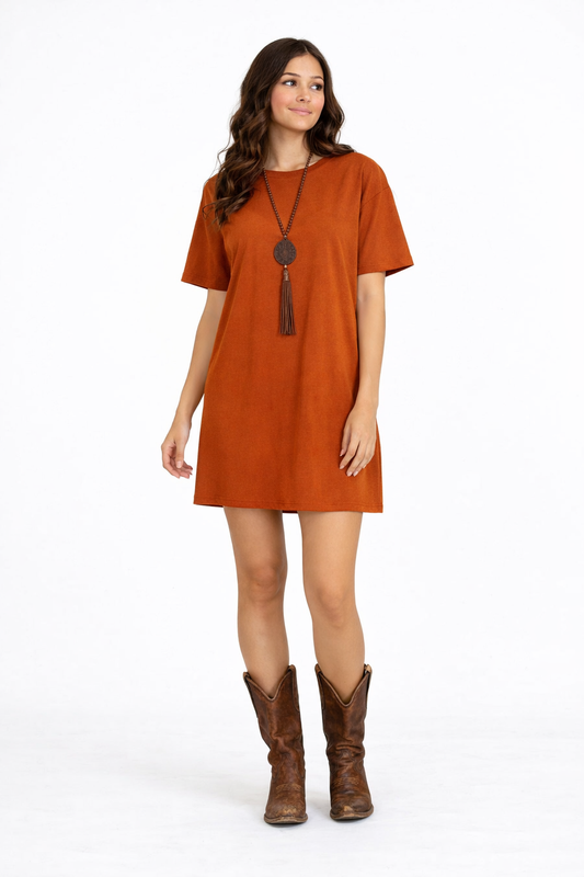 Sundown Rust Tee Dress