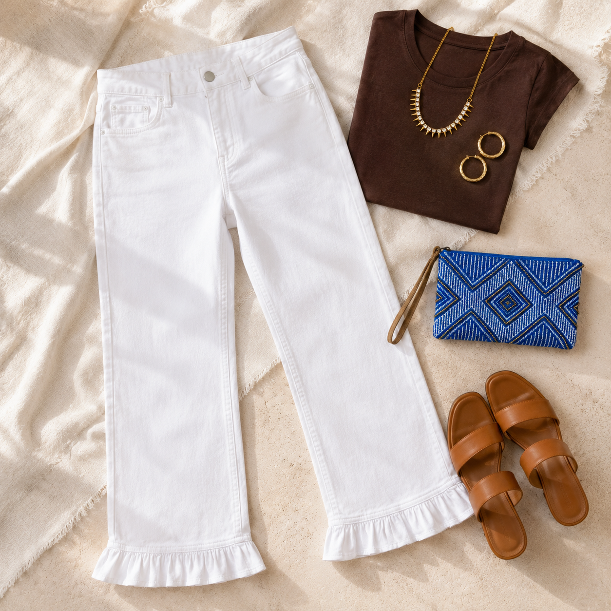 Golden Hour Ruffle-Hem Jeans