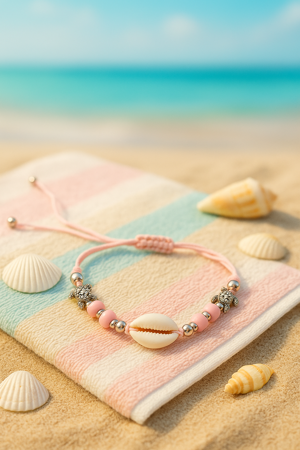 Down At The Shore Pull String Anklet or Bracelet