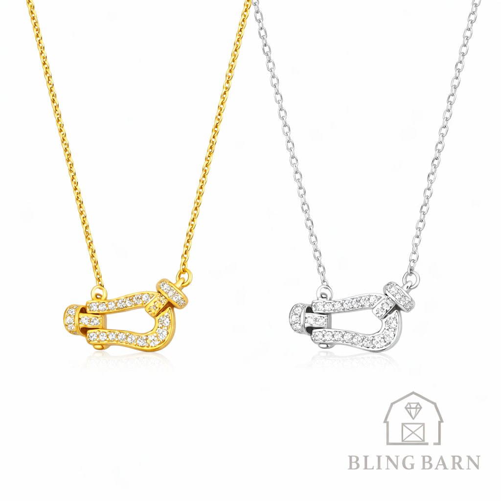 The Lucky Hold Pavé Horseshoe Necklace