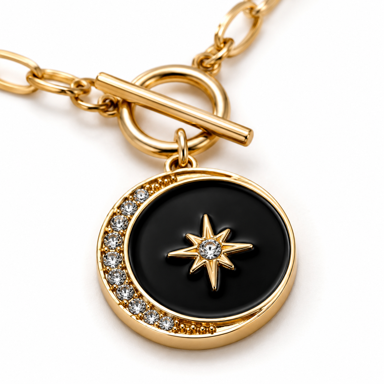 Midnight Compass Pendant Necklace