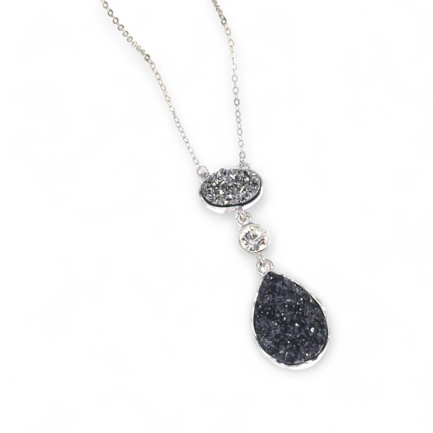 Fraggle Faux Druzy Rock Drop Necklace