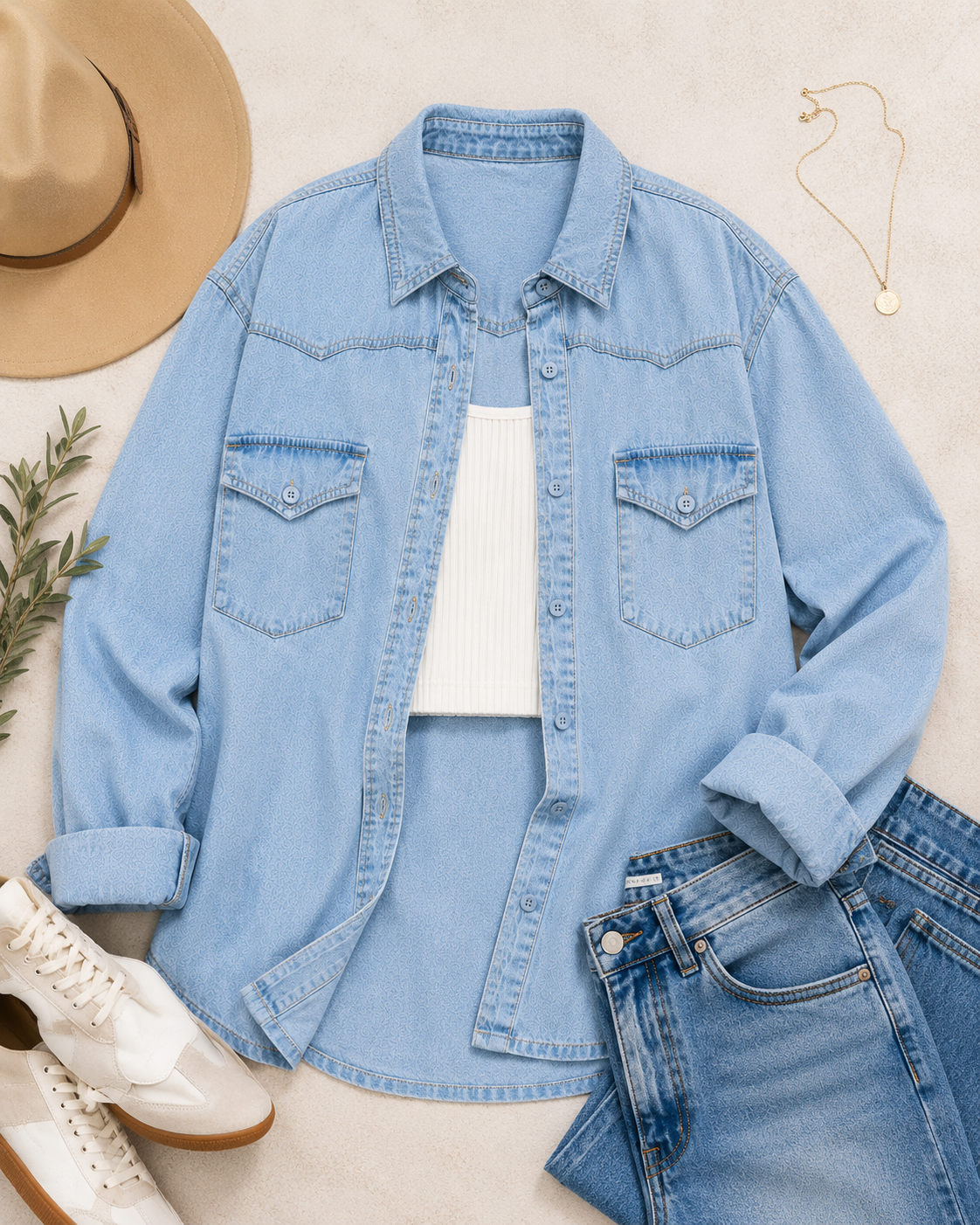 Classic Light Wash Denim Shacket