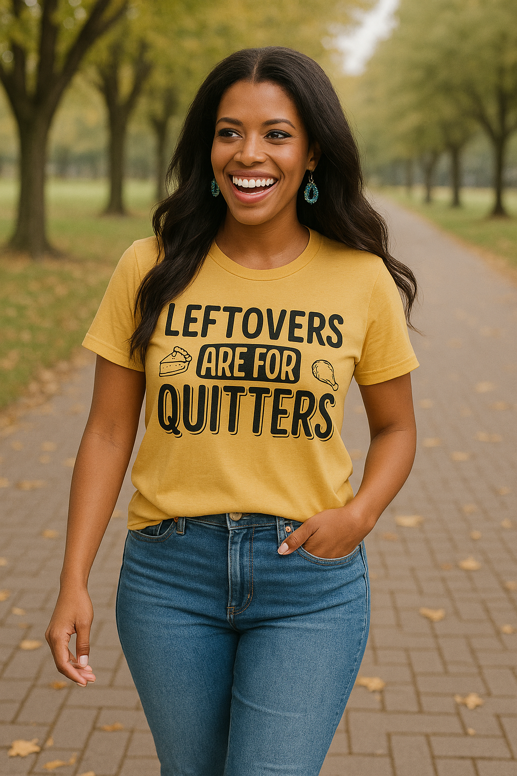 Leftovers Are for Quitters Thanksgiving Day Graphic Tee
