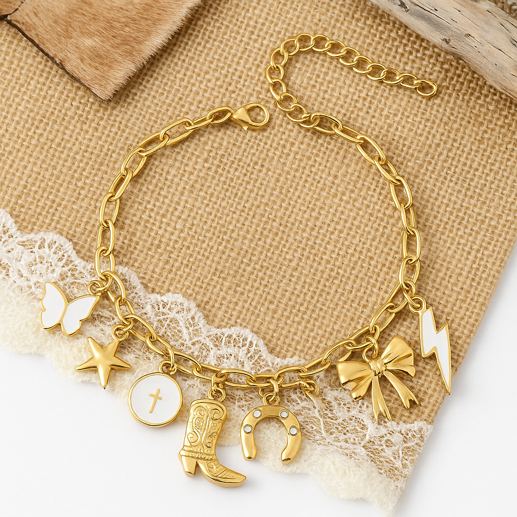 Cowgirls Prayer Charm Bracelet