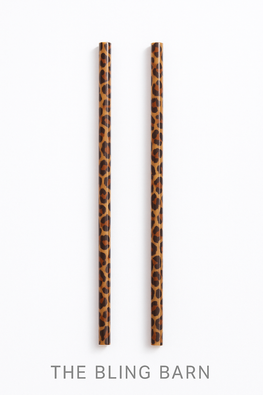 Sip Pretty Leopard Set of 2 Reusable Straws