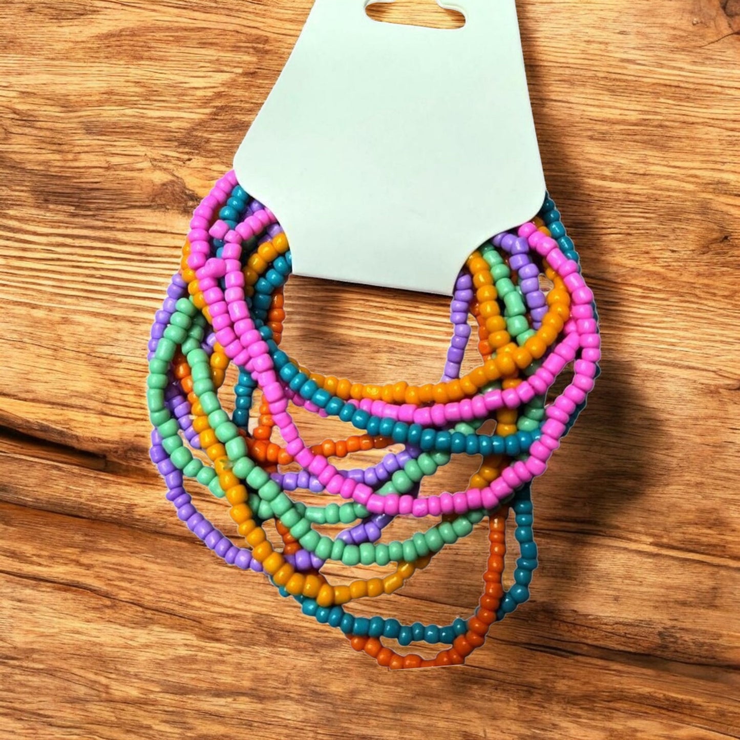 Sunset Sherbet Seed Bead Stretch Bracelet Stack