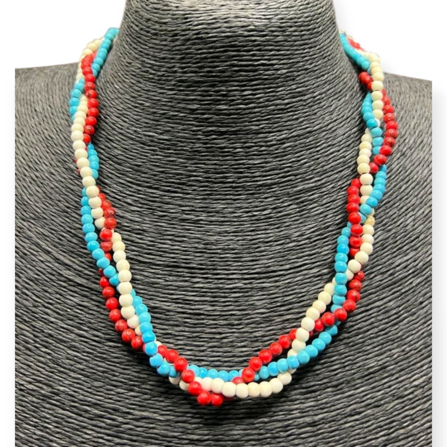 Wrapped Around A Crackle Stone Necklace- Short Necklace